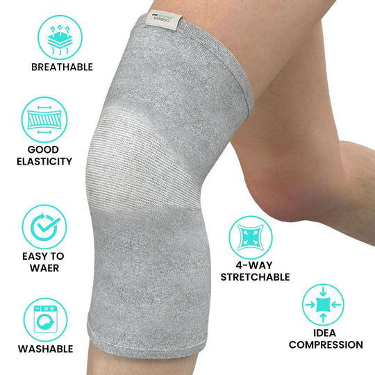 Ultra-Comfort Bamboo Compression Knee Sleeves (Pack of 2) - Now 75% Off!